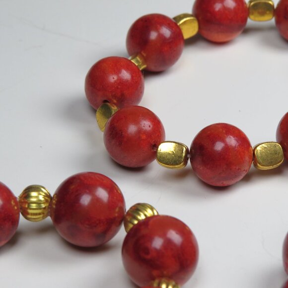 Genuine Bamboo Coral  18 plated Beads Bracelets X 3 Pieces Lot Sale. - Picture 6 of 6